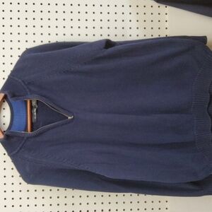 Bill Blass zip front sweater men's size large navy blue great condition